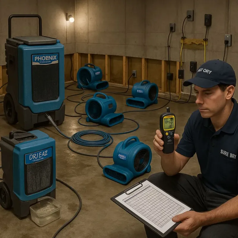Structural Drying and Dehumidification process in Fort Knox, KY